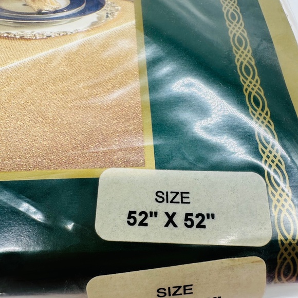 Bardwil Linens Gold Glimmer Textured Square Tablecloth 52" x 52" - Picture 3 of 6